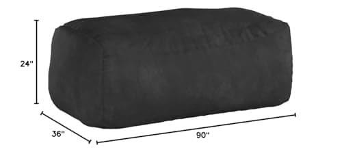 Charcoal Jumbo Bean Bag Lounger - Memory Foam, Super Soft Cover - XL for Kids & Adults