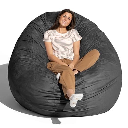 Jaxx 6 Foot Cocoon Bean Bag Bed & Chair, Charcoal