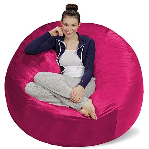 Plush Memory Foam Bean Bag Chair for Dorm Room - Gray - 5 Feet