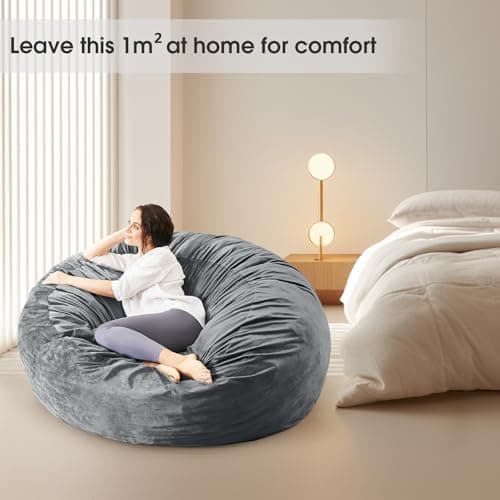 Giant Convertible Bean Bag Chair for Adults - Full Grey