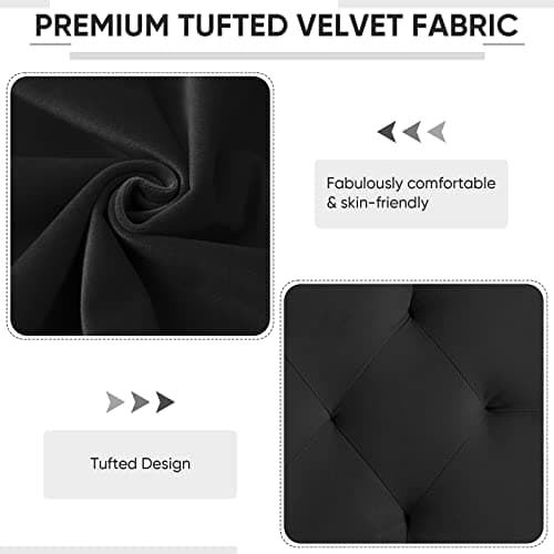 Antetek Convertible Velvet Futon Sofa Bed - Small Modern Loveseat for Living Room and Bedroom