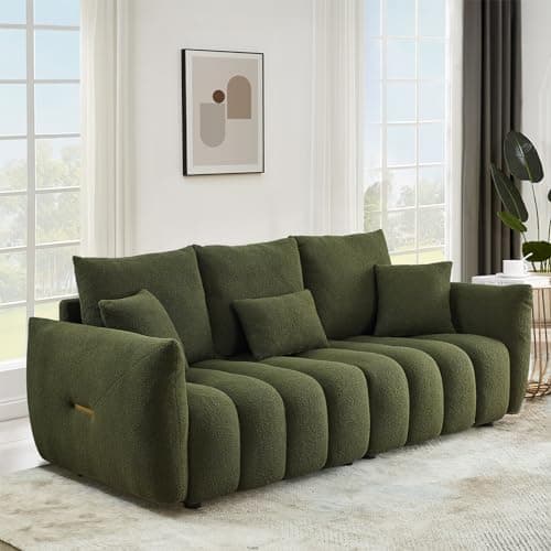 Antetek 82 Modern Teddy Cloud Sofa - Green