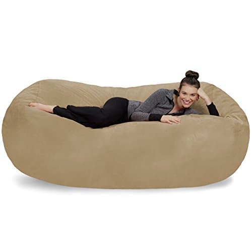 Charcoal Jumbo Bean Bag Lounger - Memory Foam, Super Soft Cover - XL for Kids & Adults