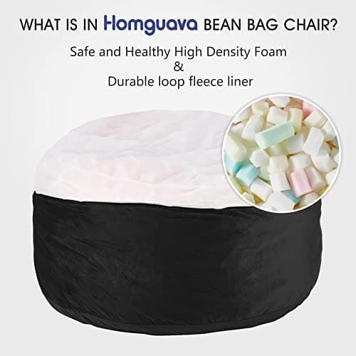 Homguava Memory Foam Bean Bag Chair: Large Dutch Velvet Covered Beanbag Sofa