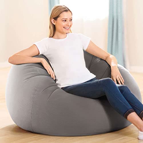 Intex Beanless Bag Lounger: Corduroy Flocking, Durable Vinyl, 220lb Capacity