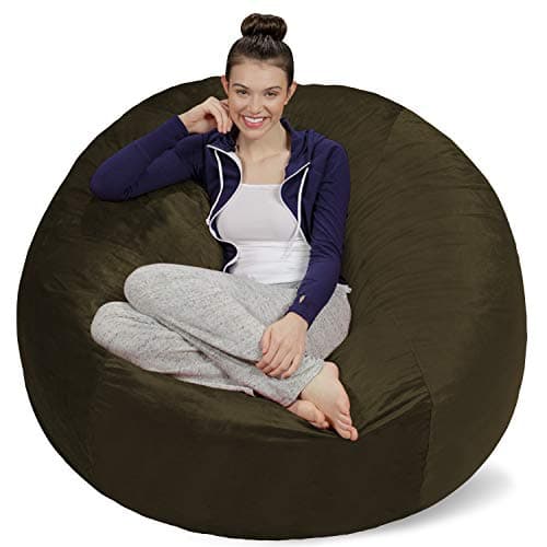 Plush Memory Foam Bean Bag Chair for Dorm Room - Gray - 5 Feet