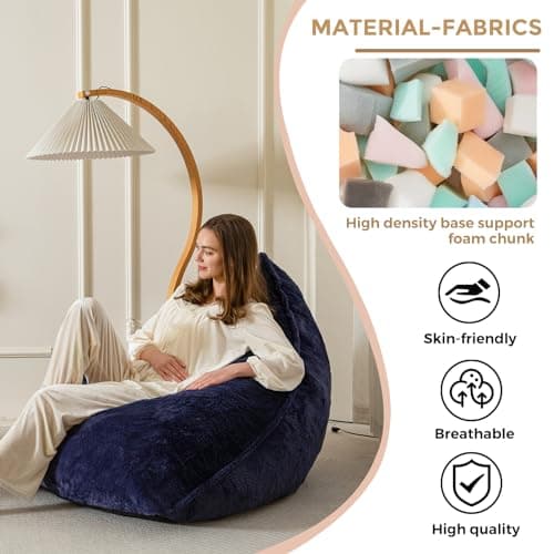 BYBYME Sherpa-Lined Giant Bean Bag Chairs for Adults & Teenagers