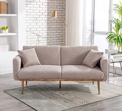 Modern Grey Convertible Futon Sofa Bed with Adjustable Positions