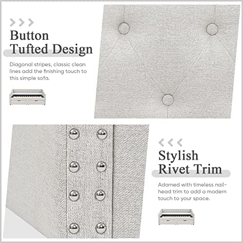 Modern Linen Upholstered Daybed with Drawers - Twin Size, Beige