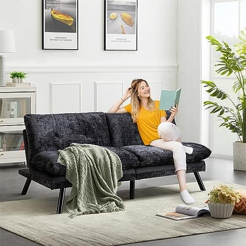 Convertible Sofa Bed with Thicker Cushion for Small Living Spaces