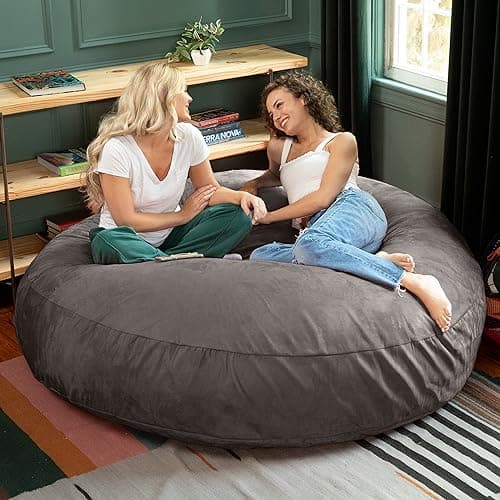 Jaxx 6 Foot Cocoon Bean Bag Bed & Chair, Charcoal