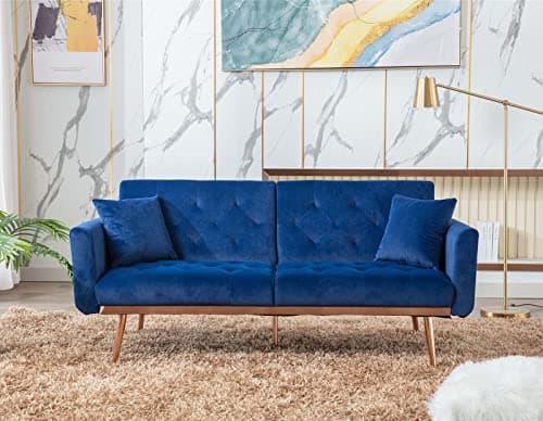 Modern Grey Convertible Futon Sofa Bed with Adjustable Positions