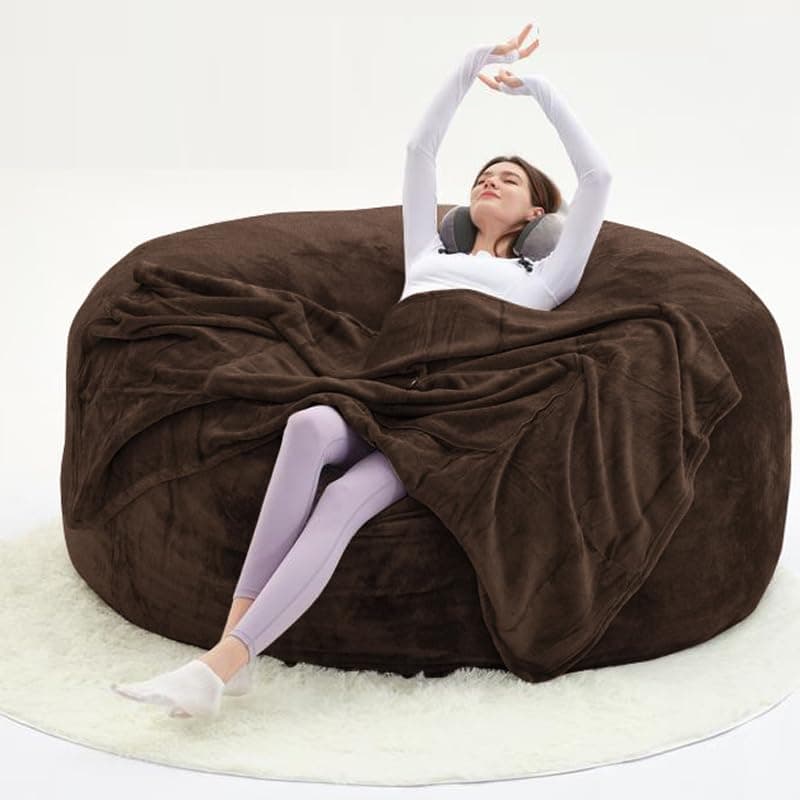 60" Dark Grey Oversized Bean Bag Sofa with Memory Sponge (5FT)
