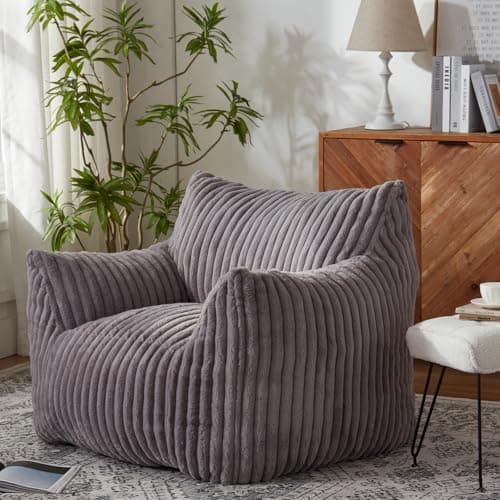 Plush Fluffy Bean Bag Chairs for Teens and Adults with Armrests
