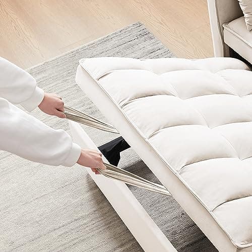Modern Velvet 3-in-1 Sleeper Sofa Bed Love Seat with Reclining Backrest, Pillows, Pockets for Living Room Apartment