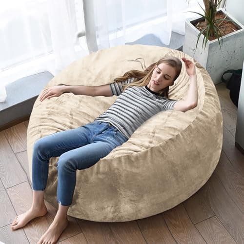 60" Dark Grey Oversized Bean Bag Sofa with Memory Sponge (5FT)