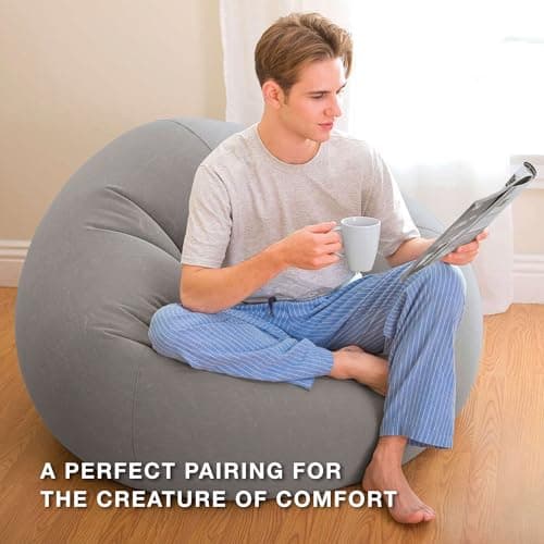 Intex Beanless Bag Lounger: Corduroy Flocking, Durable Vinyl, 220lb Capacity