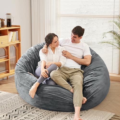 Giant Convertible Bean Bag Chair for Adults - Full Grey