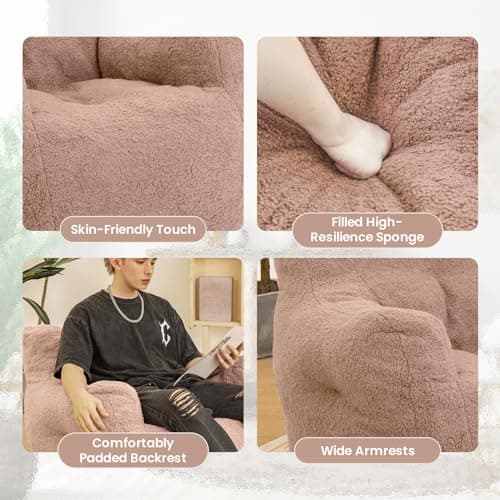 Memory Foam Bean Bag Sofa in Pink