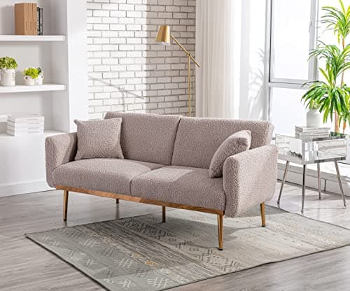 Modern Grey Convertible Futon Sofa Bed with Adjustable Positions