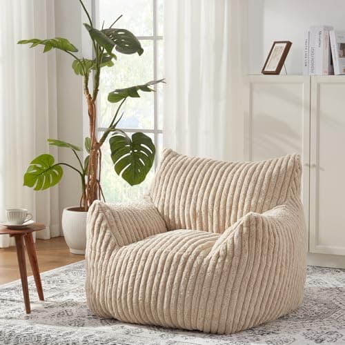 Plush Fluffy Bean Bag Chairs for Teens and Adults with Armrests