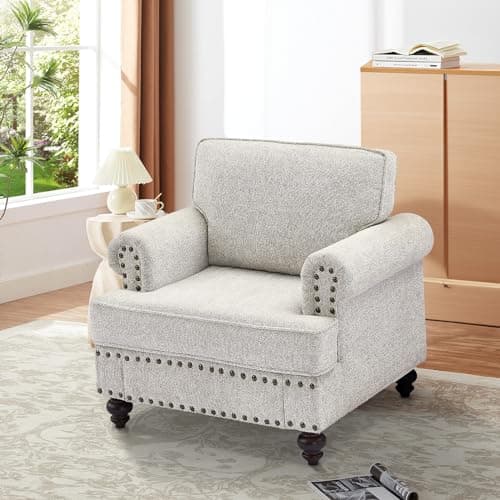 Mid-Century Modern Chenille Sofa Set with Arm Chair and 3 Seater Couch