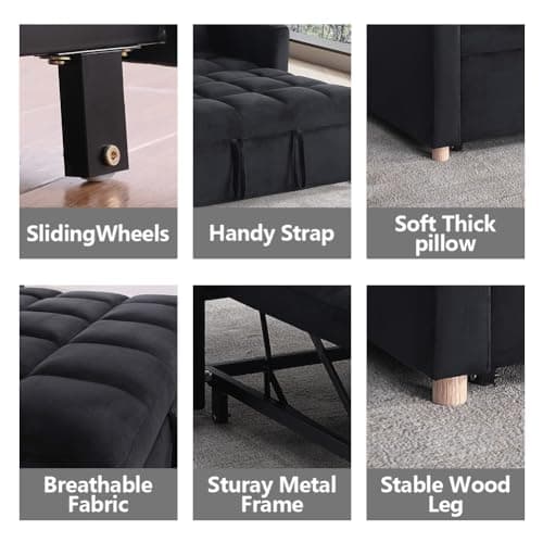 Convertible Loveseat Sleeper Sofa with Adjustable Backrest