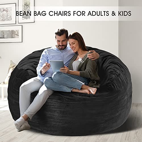 Homguava Memory Foam Bean Bag Chair: Large Dutch Velvet Covered Beanbag Sofa