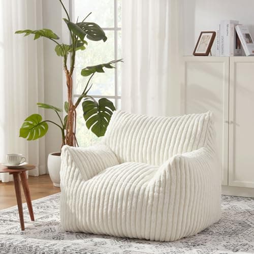 Plush Fluffy Bean Bag Chairs for Teens and Adults with Armrests