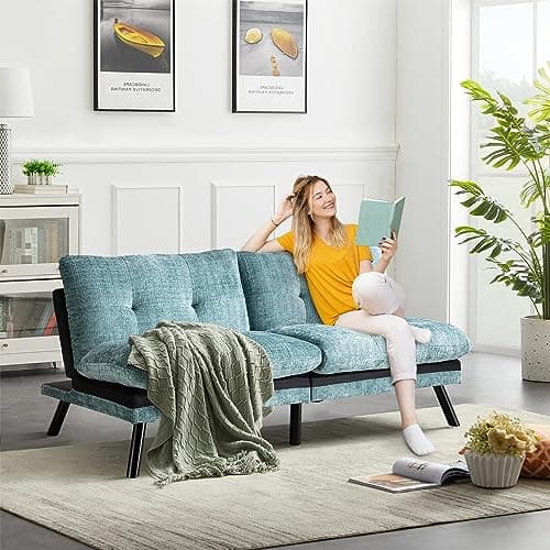 Convertible Sofa Bed with Thicker Cushion for Small Living Spaces