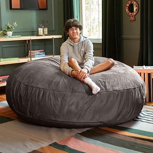 Jaxx 6 Foot Cocoon Bean Bag Bed & Chair, Charcoal