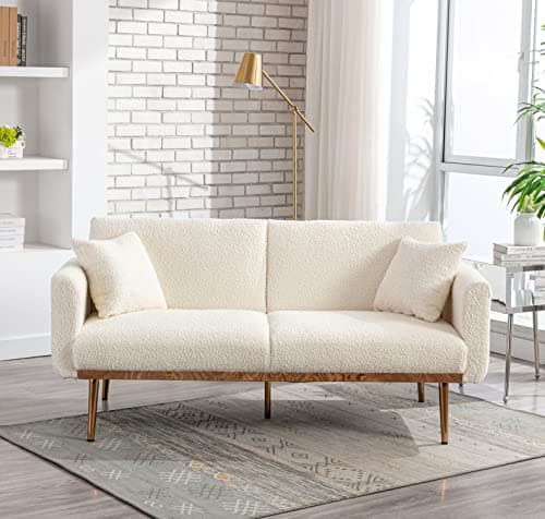 Modern Grey Convertible Futon Sofa Bed with Adjustable Positions