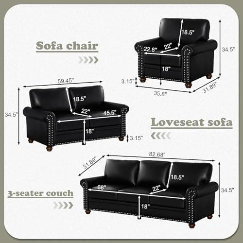 Mid-Century Modern Loveseat Sofa with Storage Space & Solid Bun Feet, Small Couch for Living Room, Bedroom
