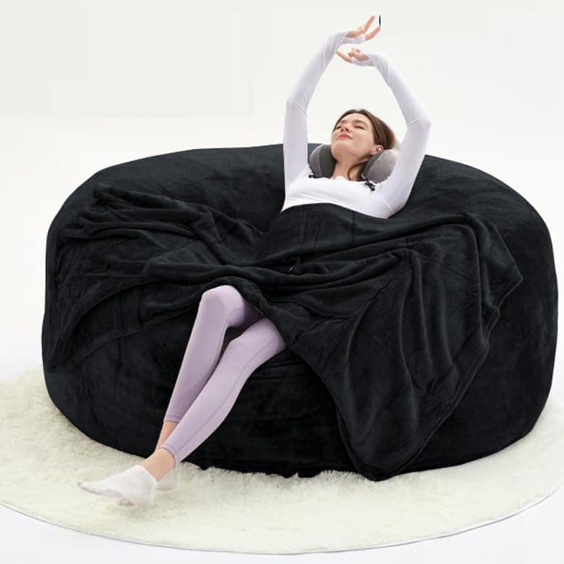 60" Dark Grey Oversized Bean Bag Sofa with Memory Sponge (5FT)