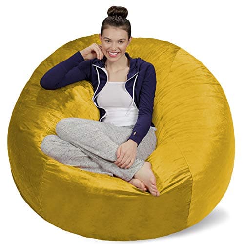 Plush Memory Foam Bean Bag Chair for Dorm Room - Gray - 5 Feet