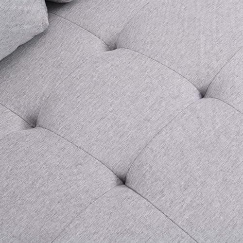 Antetek 74 inch Modern Linen Tufted 3 Seater Sofa Couch, Comfy Oversized Loveseat for Living Room, Bedroom, Office - Light Grey
