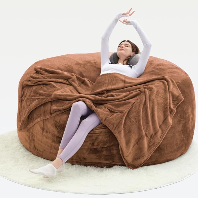 60" Dark Grey Oversized Bean Bag Sofa with Memory Sponge (5FT)
