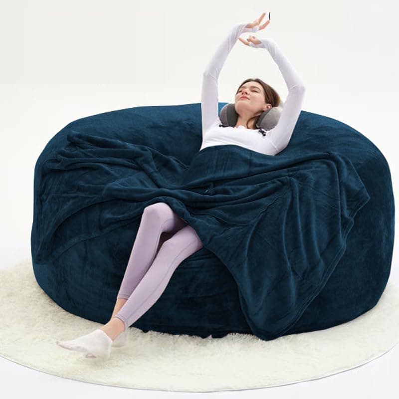 60" Dark Grey Oversized Bean Bag Sofa with Memory Sponge (5FT)