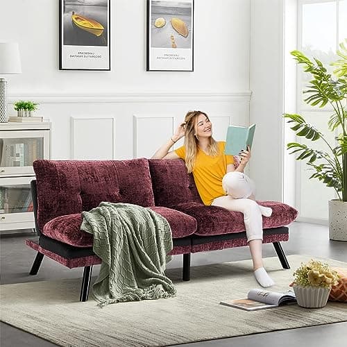 Convertible Sofa Bed with Thicker Cushion for Small Living Spaces