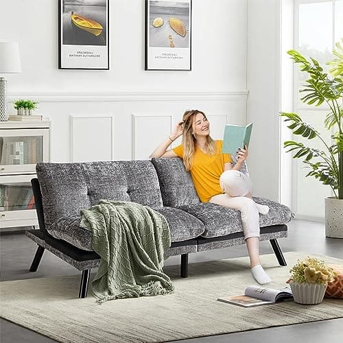 Convertible Sofa Bed with Thicker Cushion for Small Living Spaces