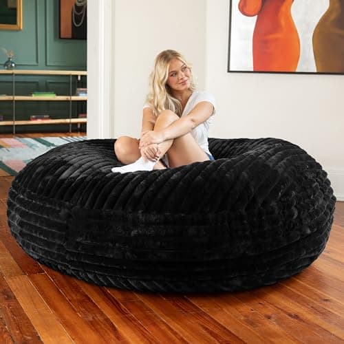 Jaxx 6 Foot Cocoon Bean Bag Bed & Chair, Charcoal