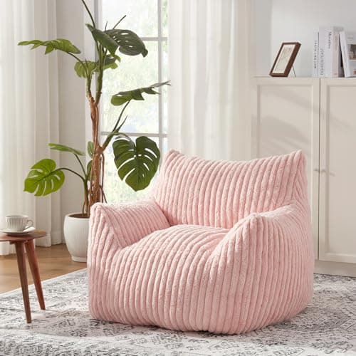 Plush Fluffy Bean Bag Chairs for Teens and Adults with Armrests