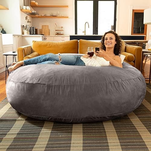Jaxx 6 Foot Cocoon Bean Bag Bed & Chair, Charcoal