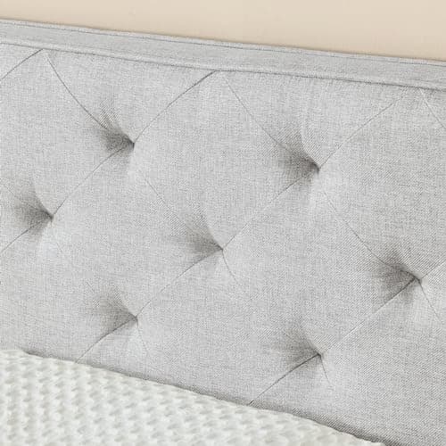 Full Size Daybed with Twin Size Trundle, Upholstered Tufted Day Bed, Beige