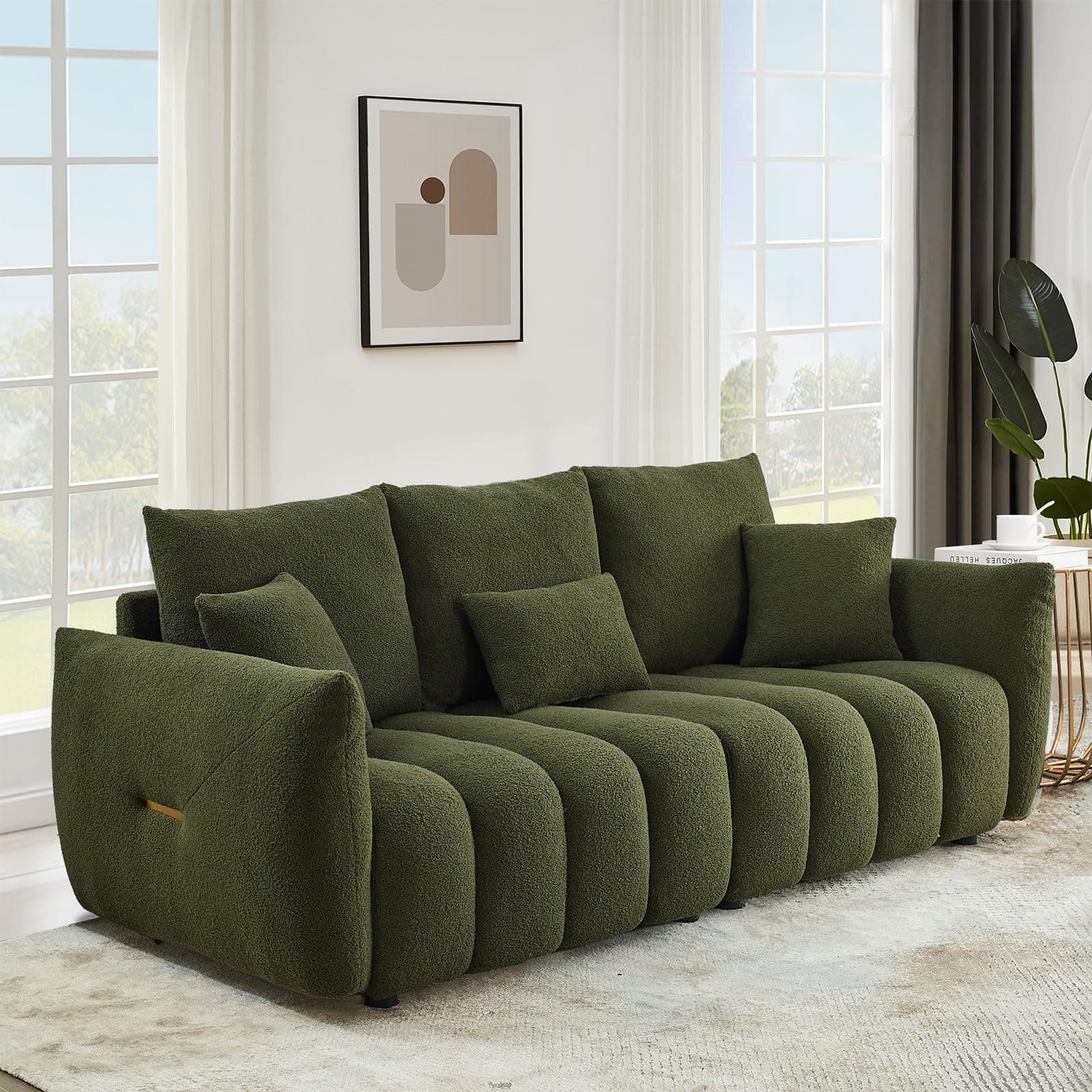 Antetek 82 Modern Teddy Cloud Sofa - Green