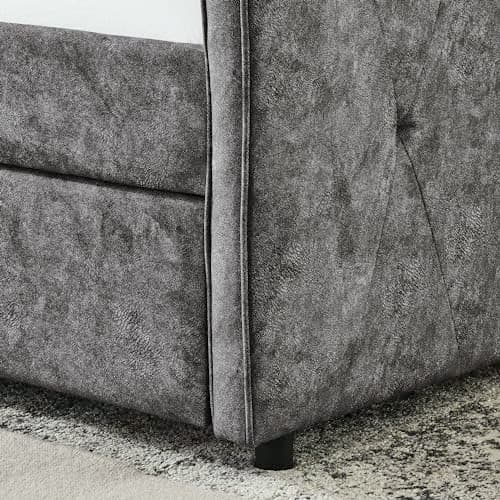 Grey Upholstered Daybed with Trundle and Tufted Back