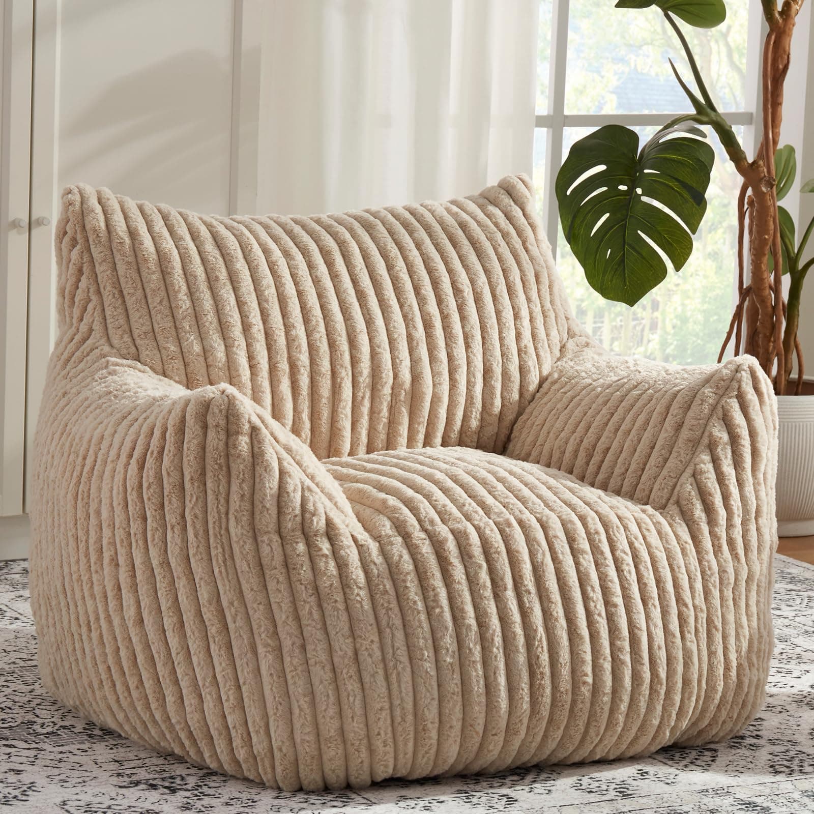 Plush Fluffy Bean Bag Chairs for Teens and Adults with Armrests
