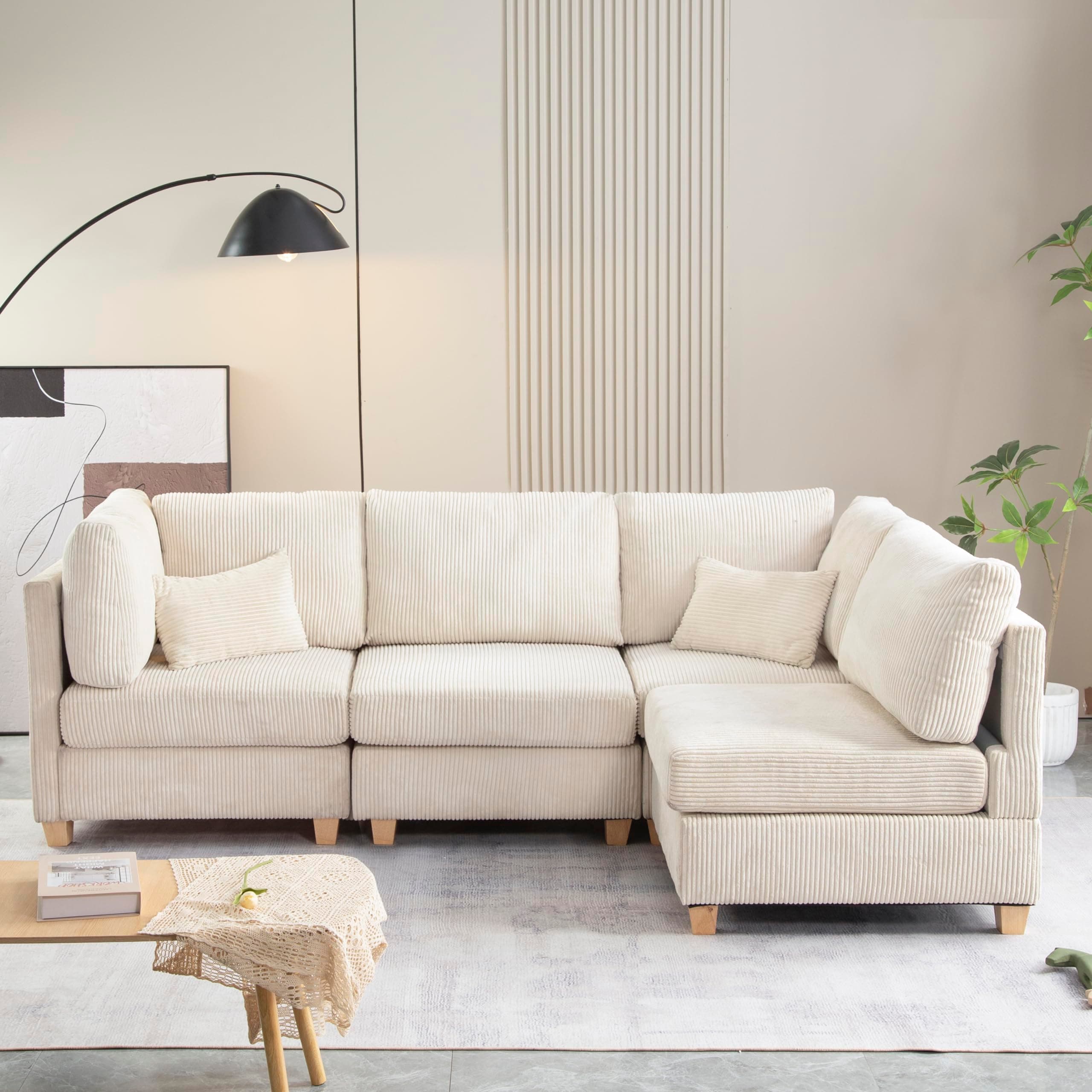 Modern L-Shaped Sectional Sofa Set for Living Room